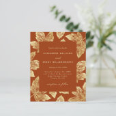 Papier Invitation Mariage de automne d'or et d'orange rus (Debout devant)