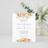 Papier Invitation Mariage de automne Floral Budget (Debout devant)