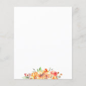 Papier Invitation Mariage de automne Floral Budget (Dos)