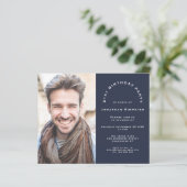 Papier Invitation marine pour les 21 ans de l'homme photo (Debout devant)