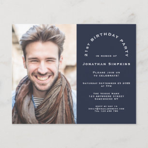 Papier Invitation marine pour les 21 ans de l'homme photo