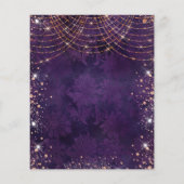 Papier Invitation masquerade violet rose or (Dos)
