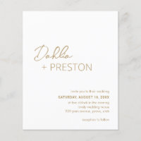 Invitation mini Gold Moderne Budget Mariage
