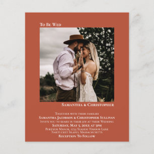 Papier Invitation minialiste Photo en terre cuite BUDGET 