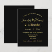 Papier Invitation minimale avec écriture noire et dorée p (Devant / Derrière)