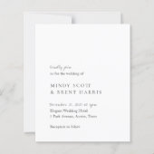 Papier Invitation minimaliste à un mariage budgétaire mod (Devant)