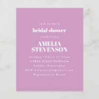 Invitation Minimaliste De Douche Nuptiale À Budget