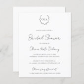 Papier Invitation Monogramme Budget Douche nuptiale (Devant / Derrière)
