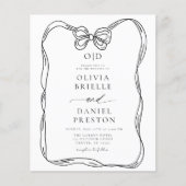 Papier Invitation noire et blanche élégante à Budget Bow (Devant)