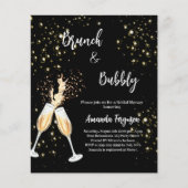 Papier Invitation noire pour une Bridal Shower au brunch  (Devant)