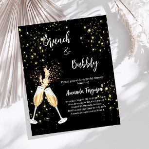 Papier Invitation noire pour une Bridal Shower au brunch 