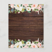 Papier Invitation nuptiale Budget Blush Rose Fleurs (Dos)