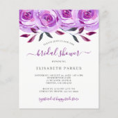 Papier Invitation nuptiale chic violet budget (Devant)