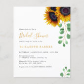 Papier Invitation nuptiale de tournesol budget eucalyptus (Devant)