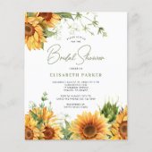 Papier Invitation nuptiale de tournesol moderne budget (Devant)