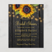 Papier Invitation nuptiale en bois de tournesol budget (Devant)