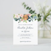 Papier Invitation nuptiale florale d'aquarelle budgétaire (Debout devant)