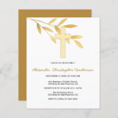 Papier Invitation Or/BUDGET/Baptême. (Devant / Derrière)