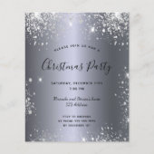 Papier Invitation pailletée argent pour une fête de Noël  (Devant)