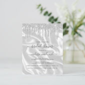 Papier Invitation Parties scintillant argent budget Fête  (Debout devant)