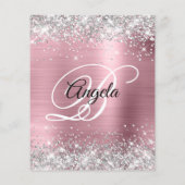 Papier Invitation pas chère argent pailleté rose pour 40 (Dos)