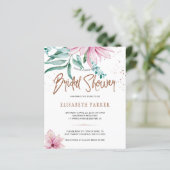 Papier Invitation pas chère et chic rose florale pour une (Debout devant)