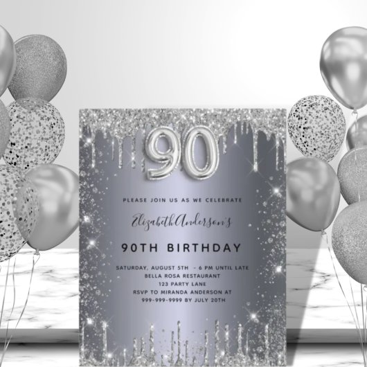 Papier Invitation pas chère pour un 90e anniversaire avec