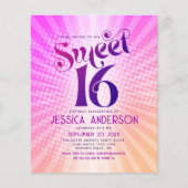 Papier Invitation pas chère pour un Sweet 16 avec un dégr (Devant)