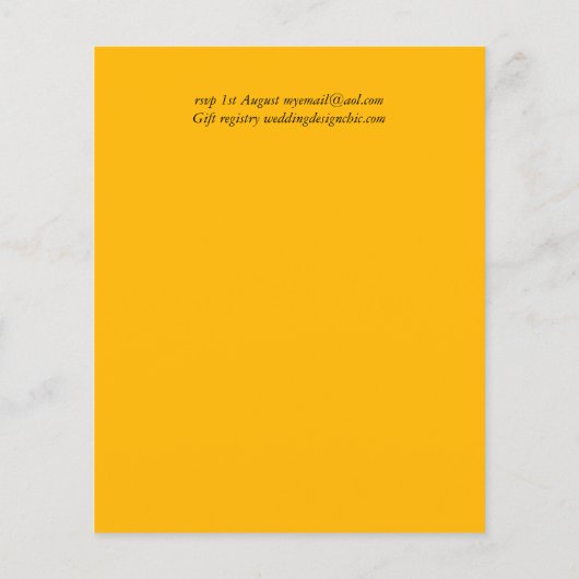 Papier Invitation pas chère pour une fête de mariage rust (Dos)