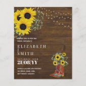 Papier Invitation pas chère pour une fête de mariage rust (Devant)