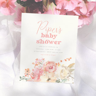Papier Invitation pas chère rétro florale pour Baby Showe