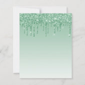 Papier Invitation pas chère Sweet 16 Glitter Drip Verte (Dos)
