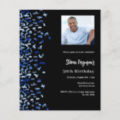 Papier Invitation photo bleu marine noire (Devant)