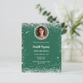 Papier Invitation photo de diamant vert émeraude d'annive (Debout devant)