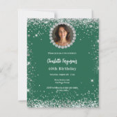 Papier Invitation photo de diamant vert émeraude d'annive (Devant)