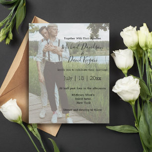 Papier invitation photo de mariage gay élégante et stylée