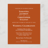 Papier Invitation photo de mariage simple rust orange à p (Dos)