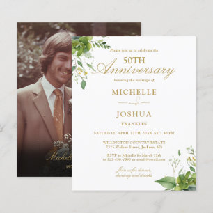 Papier Invitation photo de verdure pour le 50e anniversai