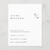 Papier Invitation photo minimaliste Budget Moderne (Dos)