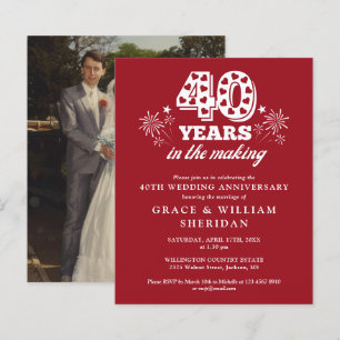 Papier Invitation photo pour le 40e anniversaire de Budge