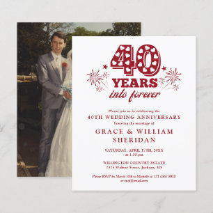 Papier Invitation photo pour le 40e anniversaire de maria