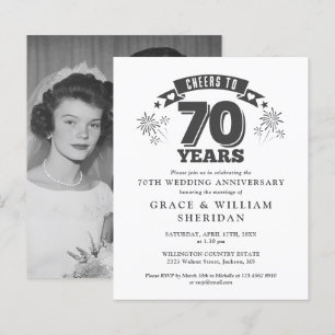Papier Invitation photo pour le 70e anniversaire