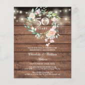 Papier Invitation photo pour les 50 ans de mariage Budget (Devant)