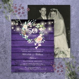 Papier Invitation photo pour les 50 ans de mariage Budget
