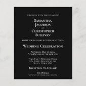 Papier Invitation photo simple Mariage du budget noir (Dos)