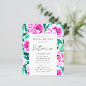 Papier Invitation Pink Peony Floral (Debout devant)