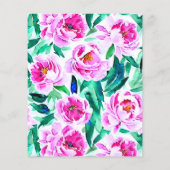 Papier Invitation Pink Peony Floral (Dos)