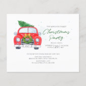Papier Invitation Plaid Rustic Car Christmas Party (Devant)