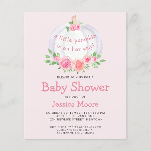 Papier Invitation pour Baby Shower à petit budget : un pe (Devant)