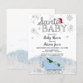 Papier Invitation pour Baby Shower avec budget de Noël po (Devant / Derrière)